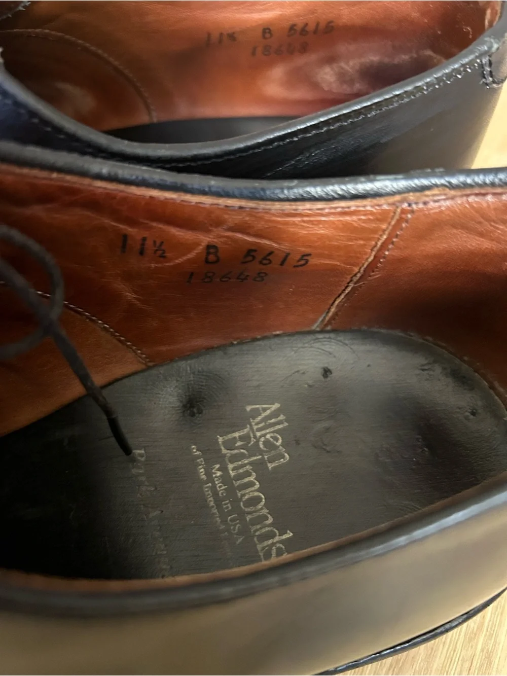 Allen Edmonds Black Park Ave. Cap-Toe Oxford Dress Shoes 11.5B
